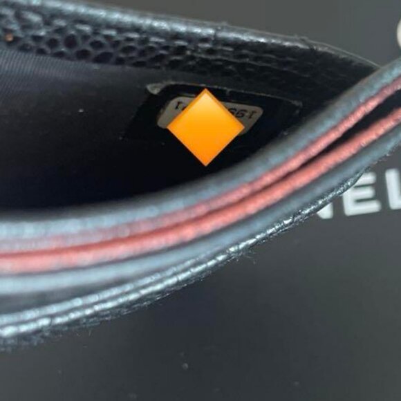 Authentic CHANEL Black Caviar Quilted Leather Classic Card Holder Case Gold CC - Picture 6 of 8